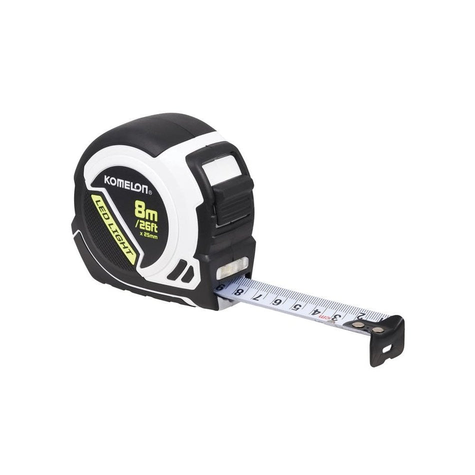 Komelon LED LIGHT Tape Measure 8m/26ft (Width 25mm)