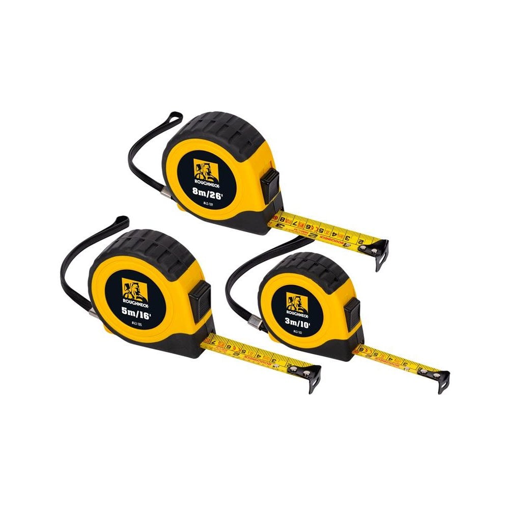 Roughneck E-Z ReadÂ© Tape Measure Set, 3 Piece