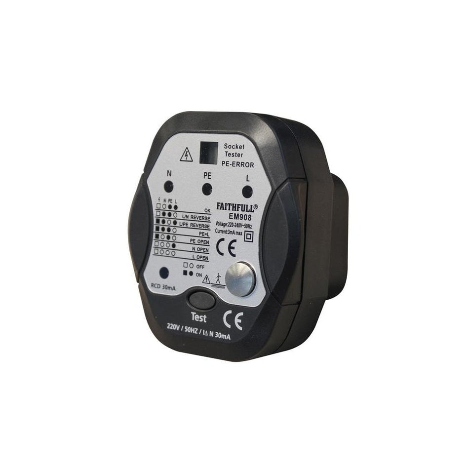 Faithfull Socket Polarity Tester with RCD Test Function