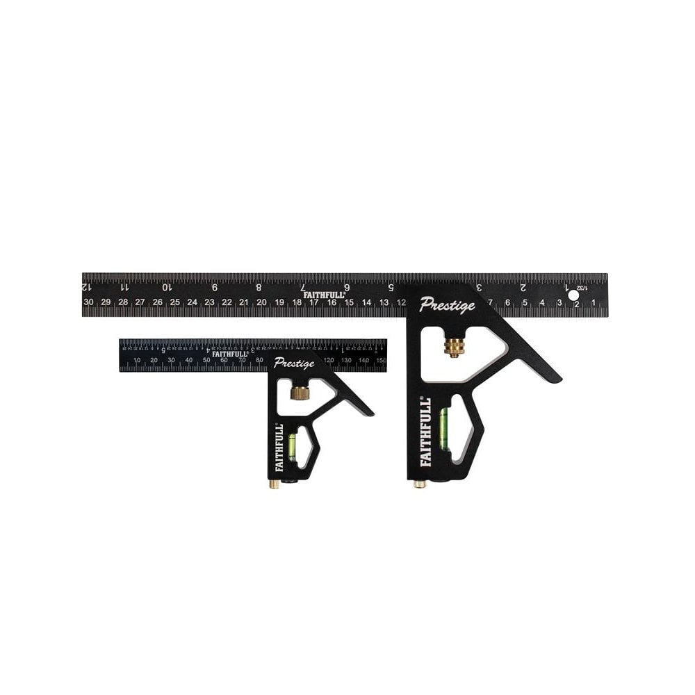 Faithfull Prestige Combination Square Twin Pack 150mm (6in) & 300mm (12in)