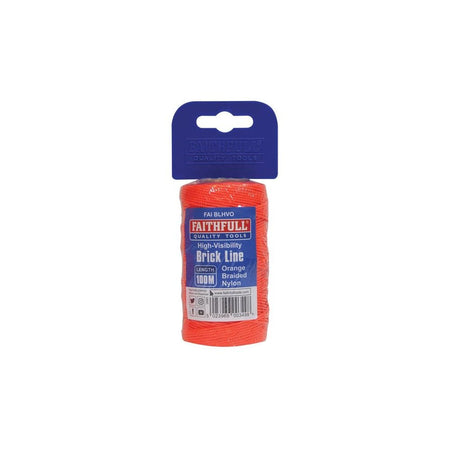 Faithfull Hi-Vis Nylon Brick Line 100m (330ft) Orange