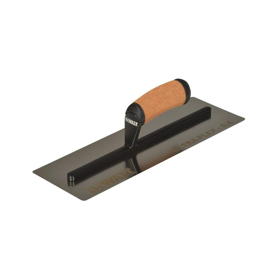 DEWALT Drywall 0.4mm FLEX Stainless Steel Flat Trowel, Leather Handle 14in