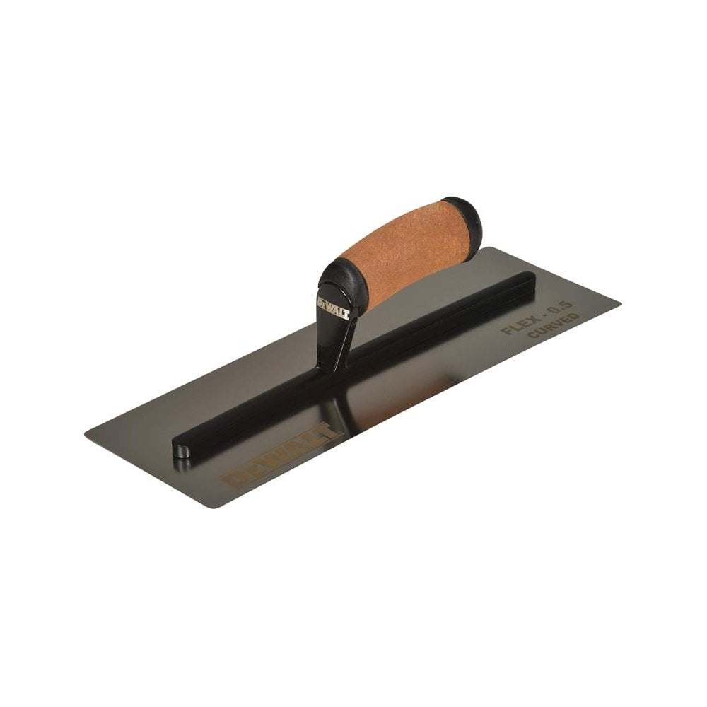 DEWALT Drywall 0.5mm FLEX Stainless Steel Curved Trowel, Leather Handle 14in