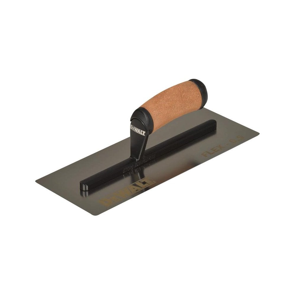 DEWALT Drywall 0.5mm FLEX Stainless Steel Flat Trowel, Leather Handle 12in