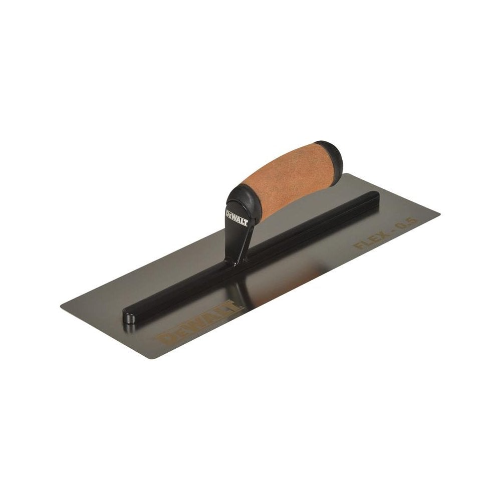 DEWALT Drywall 0.5mm FLEX Stainless Steel Flat Trowel, Leather Handle 14in