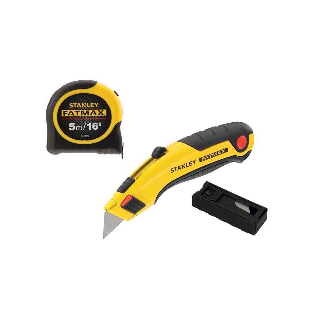 STANLEYÂ© FatMaxÂ© Triple Pack - Tape, Retractable Knife and Blades