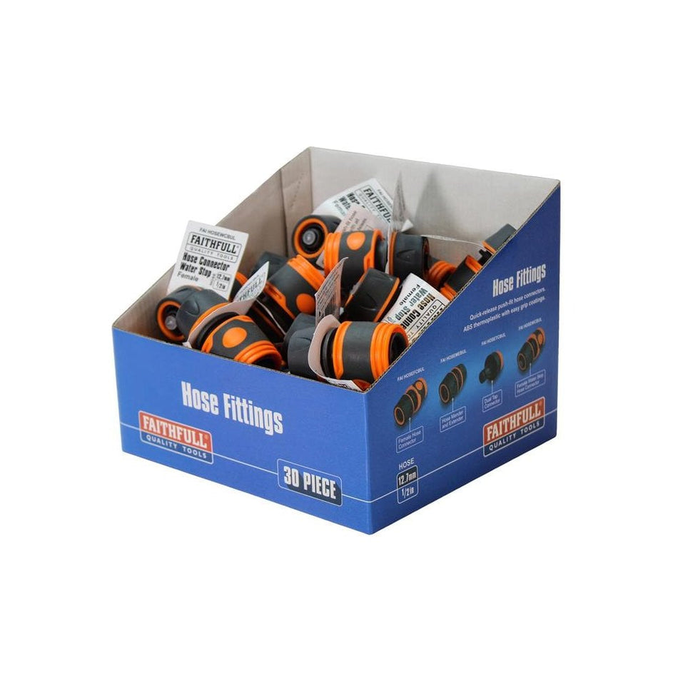 Faithfull Plastic Water Stop Hose Connector 1/2in (Box 30)