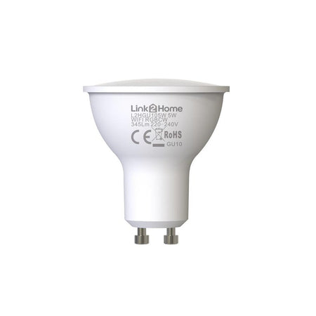 Link2Home Wi-Fi LED GU10 Dimmable Bulb, White + RGB 345 lm 5W