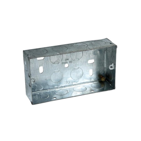 Axiom Electrical Metal Twin Socket Box 25mm (Pack 5)