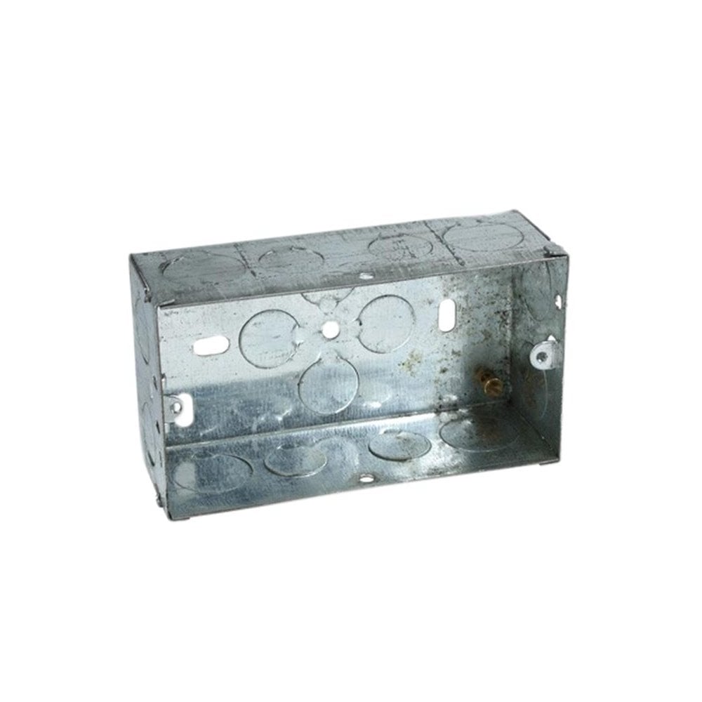 Axiom Electrical Metal Twin Socket Box 35mm (Pack 5)