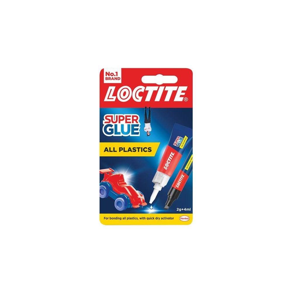 Loctite All Plastics Super Glue, Tube 4ml + Pen 2g