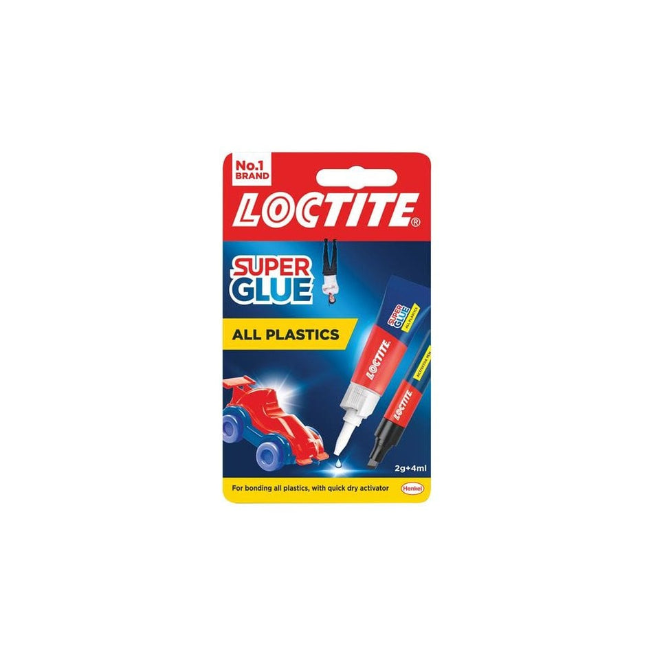 Loctite All Plastics Super Glue, Tube 4ml + Pen 2g
