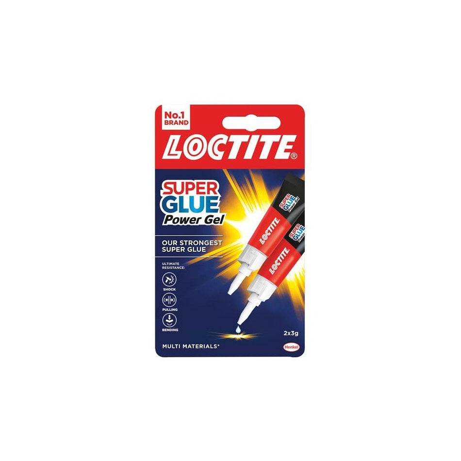 Loctite Super Glue Power Gel, Tube 2 x 3g