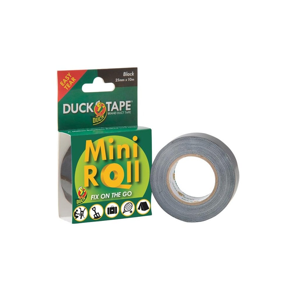 Shurtape Duck TapeÂ© Mini Roll 25mm x 10m Black