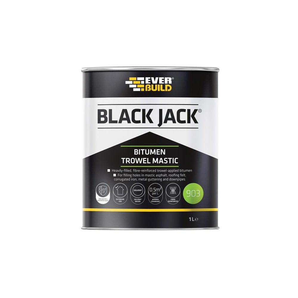 Everbuild Black JackÂ© 903 Bitumen Trowel Mastic 1 litre