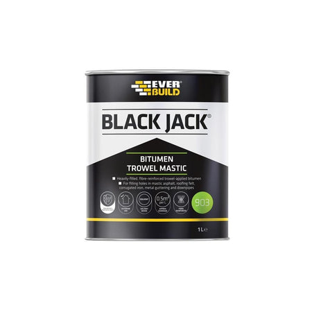 Everbuild Black JackÂ© 903 Bitumen Trowel Mastic 1 litre