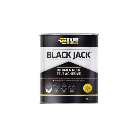 Everbuild Black JackÂ© 904 Bitumen Roof Felt Adhesive 1 litre