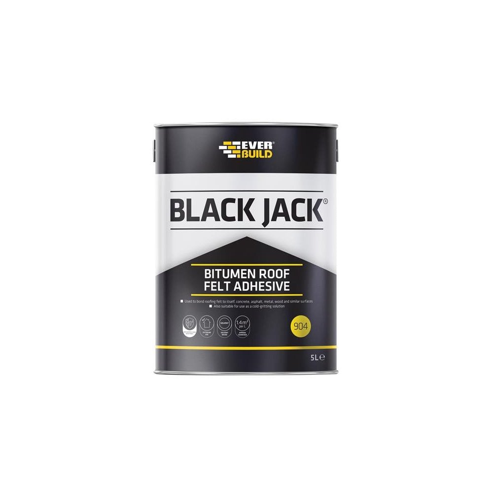 Everbuild Black JackÂ© 904 Bitumen Roof Felt Adhesive 5 litre