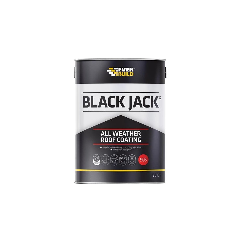 Everbuild Black JackÂ© 905 All Weather Roof Coating 5 litre