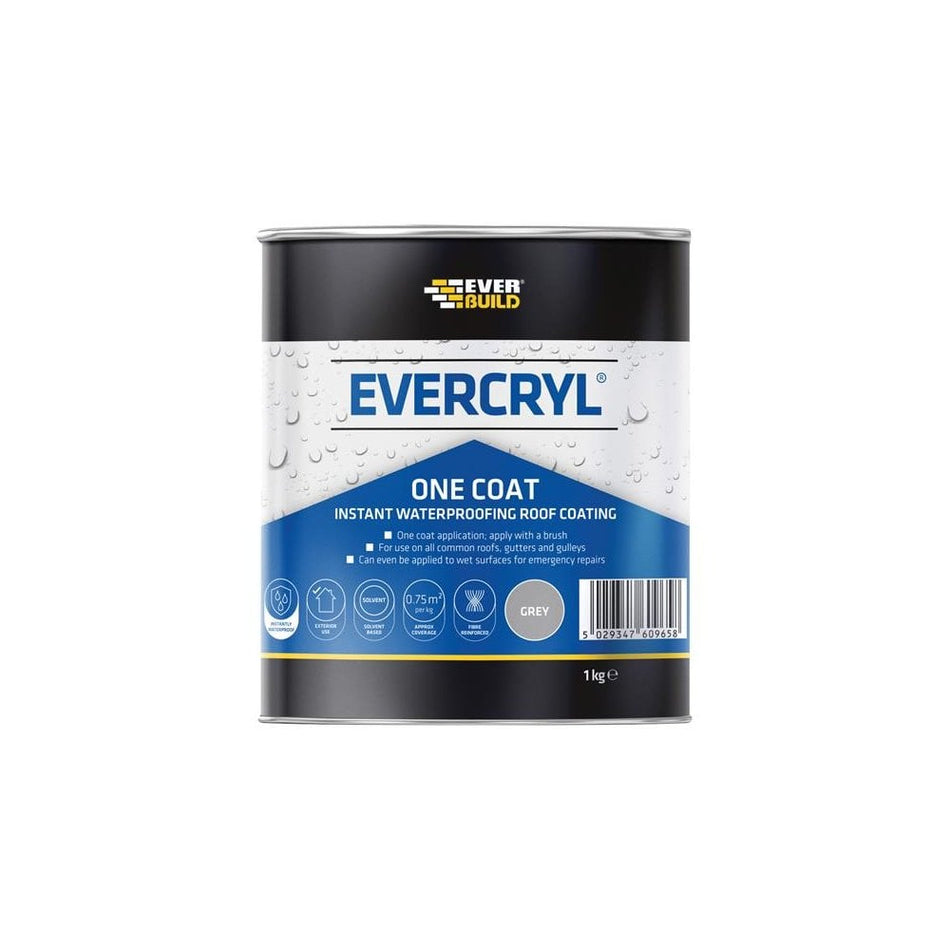 Everbuild EVERCRYLÂ© One Coat Grey 1kg