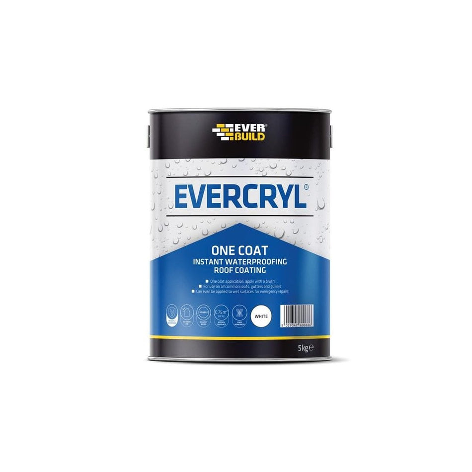 Everbuild EVERCRYLÂ© One Coat White 5kg