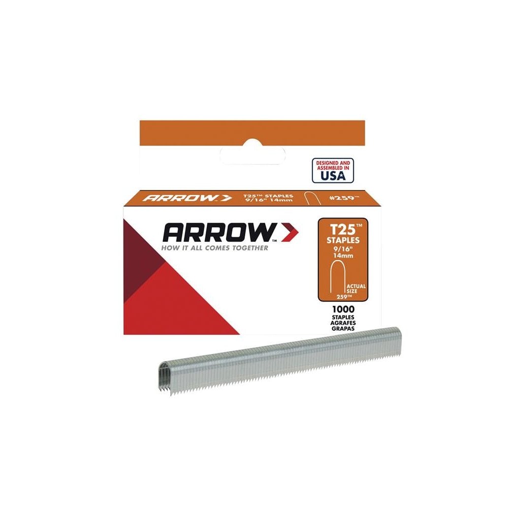 Arrow T25 Staples 14mm (9/16in) Box 1000