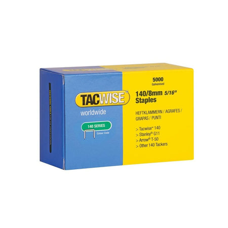Tacwise 140 Galvanised Staples 8mm (Pack 5000)