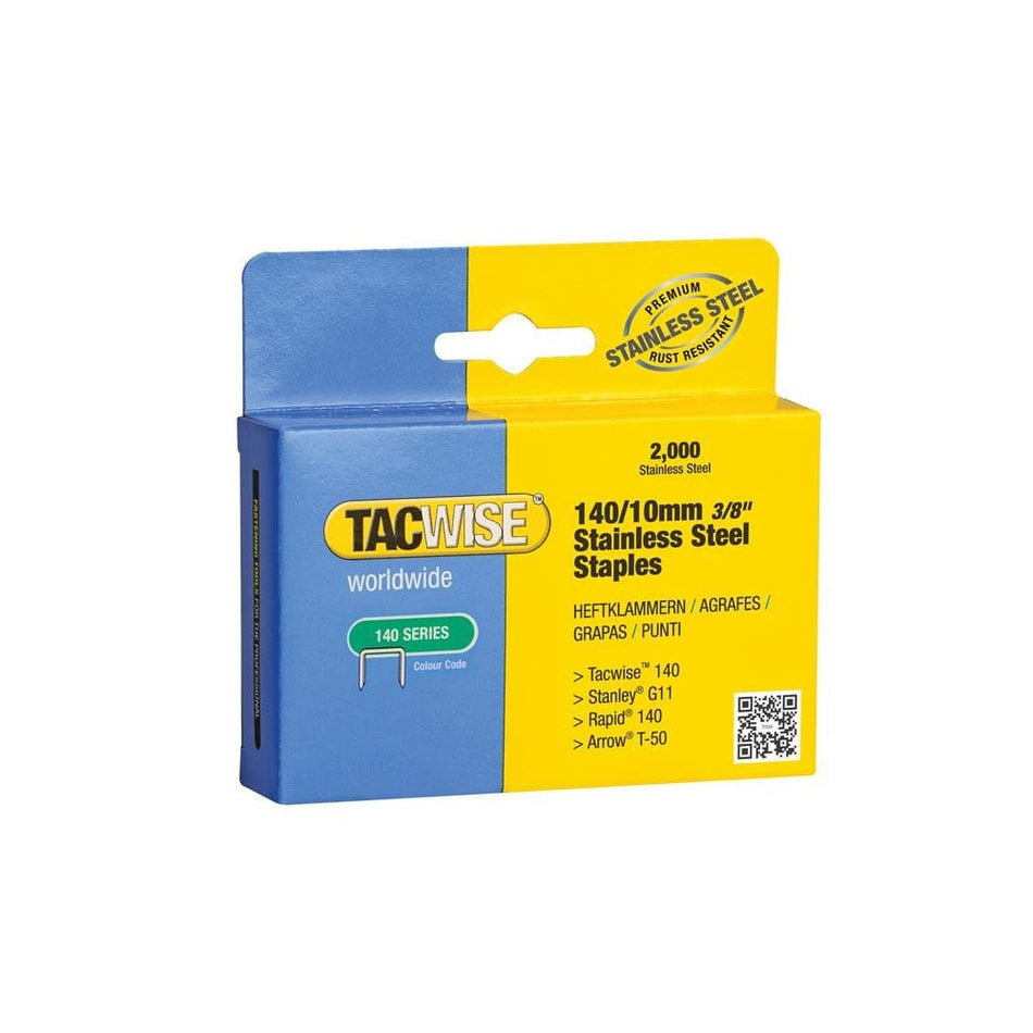 Tacwise 140 Stainless Steel Staples 10mm (Pack 2000)