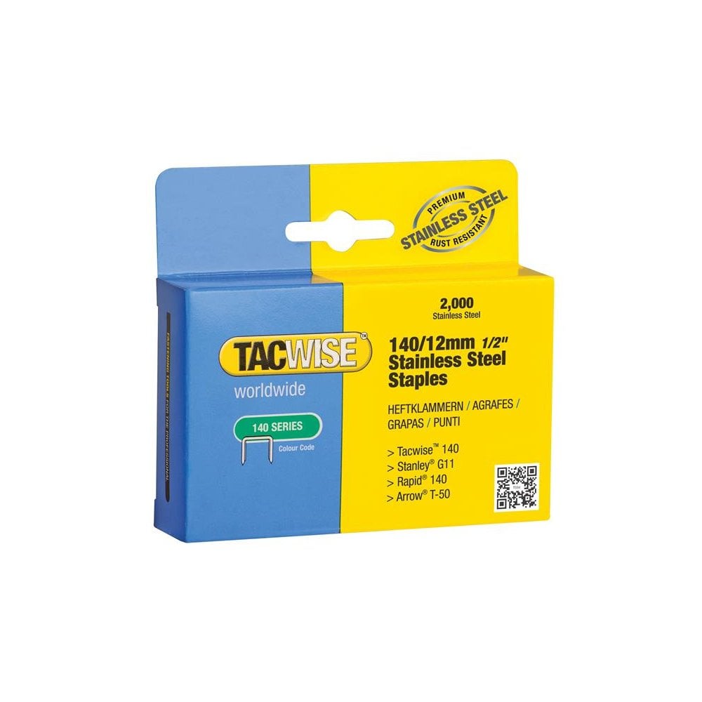 Tacwise 140 Stainless Steel Staples 12mm (Pack 2000)