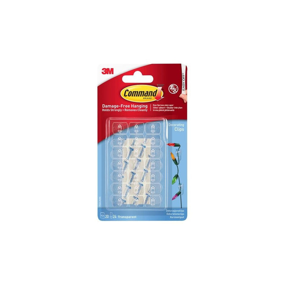 Command? Clear Decorating Clips with Clear Strips (Pack 20)