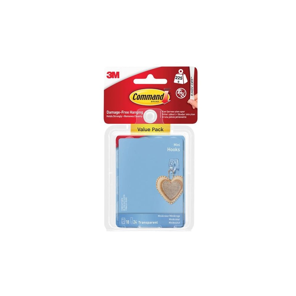 Command? Clear Mini Hooks Value Pack (Pack 18)