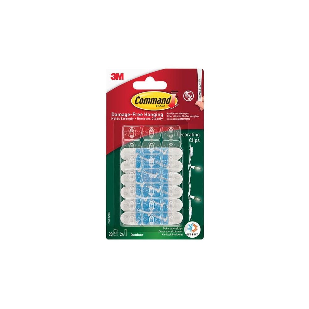 Command? Clear Outdoor Decorating Clips (Pack 20)