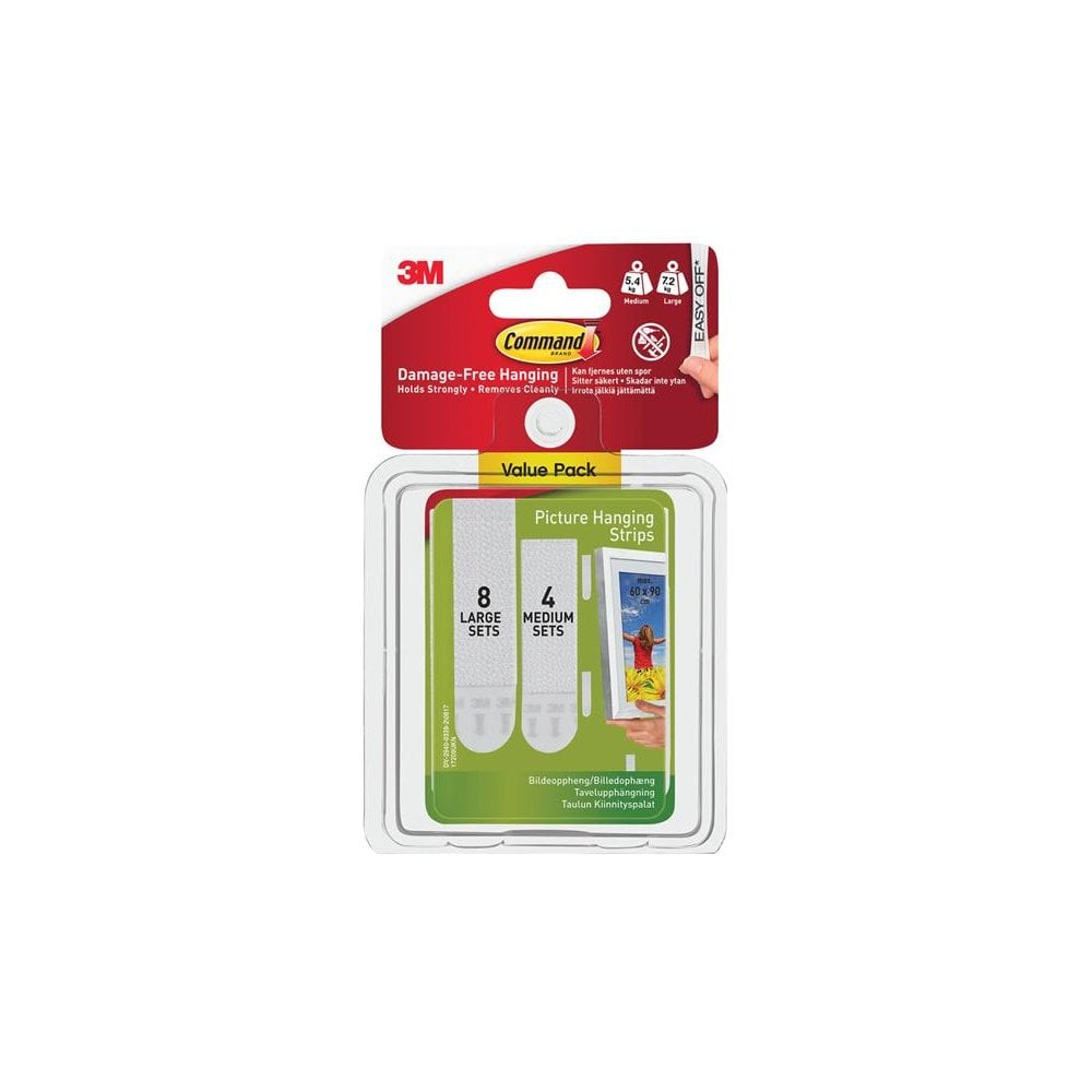 Command? Picture Hanging Strips Set, Medium & Large (Pack 12)