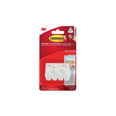 Command? White Micro Hooks (Pack 3)
