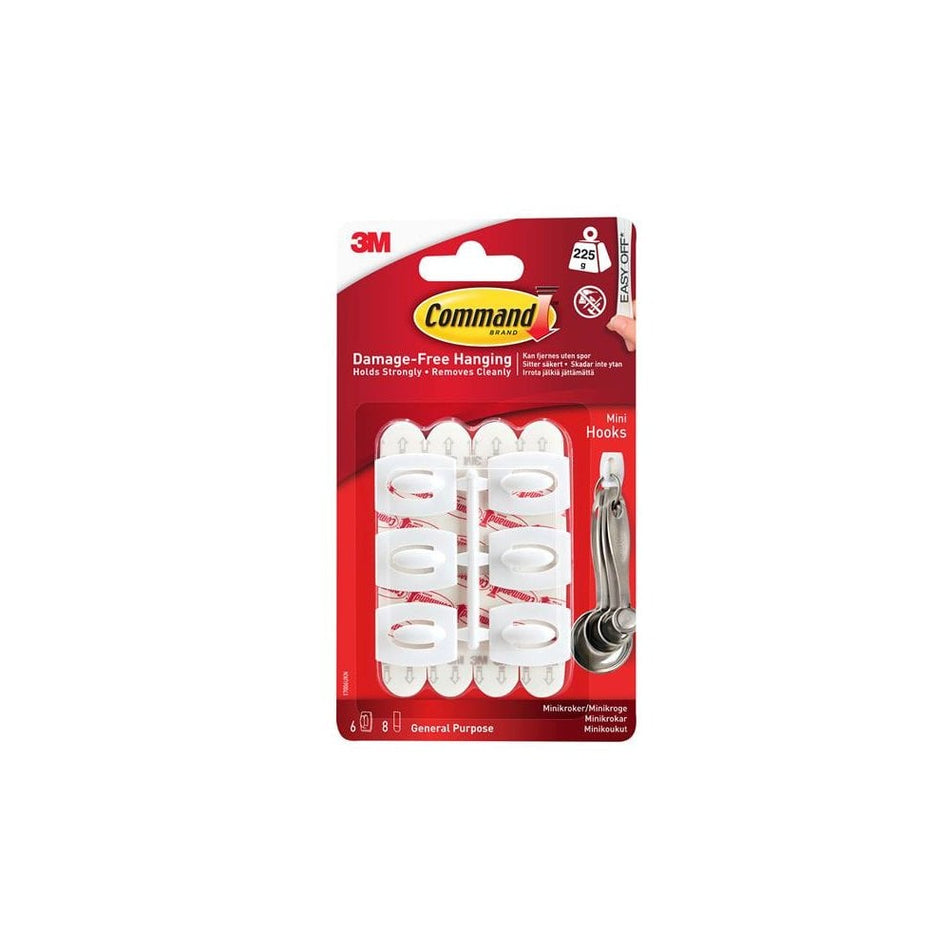 Command? White Mini Hooks (Pack 6)