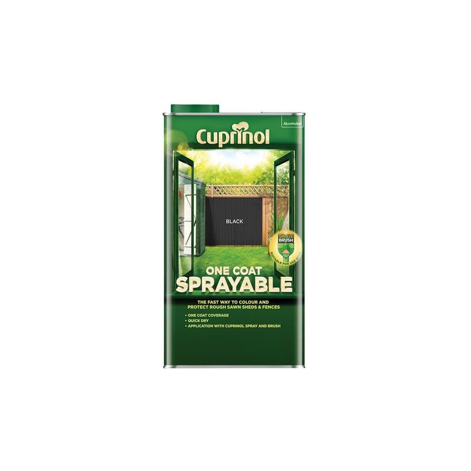 Cuprinol One Coat Sprayable Fence Treatment Black 5 litre
