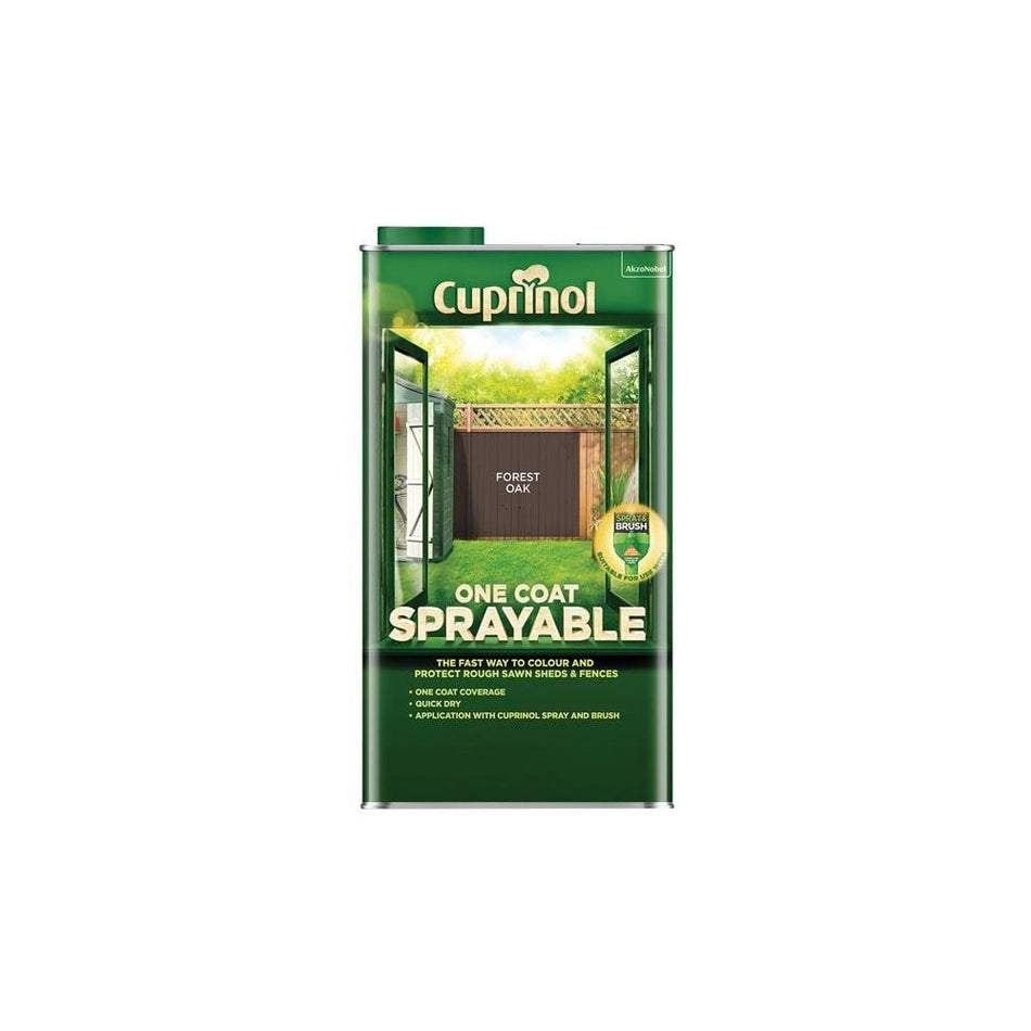 Cuprinol One Coat Sprayable Fence Treatment Forest Oak 5 litre