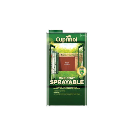 Cuprinol One Coat Sprayable Fence Treatment Rich Cedar 5 litre
