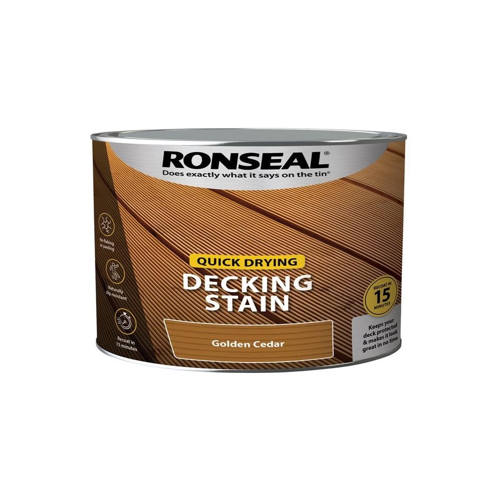 Ronseal Quick Drying Decking Stain Golden Cedar 2.5 litre