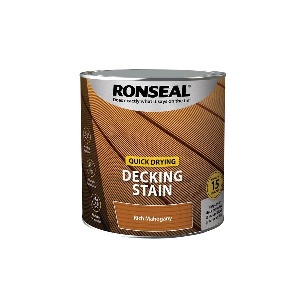 Ronseal Quick Drying Decking Stain Rich Mahogany 2.5 litre