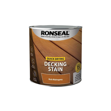Ronseal Quick Drying Decking Stain Rich Mahogany 2.5 litre
