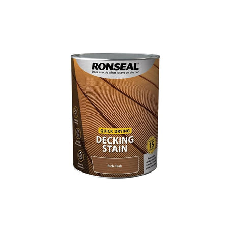 Ronseal Quick Drying Decking Stain Rich Teak 5 litre
