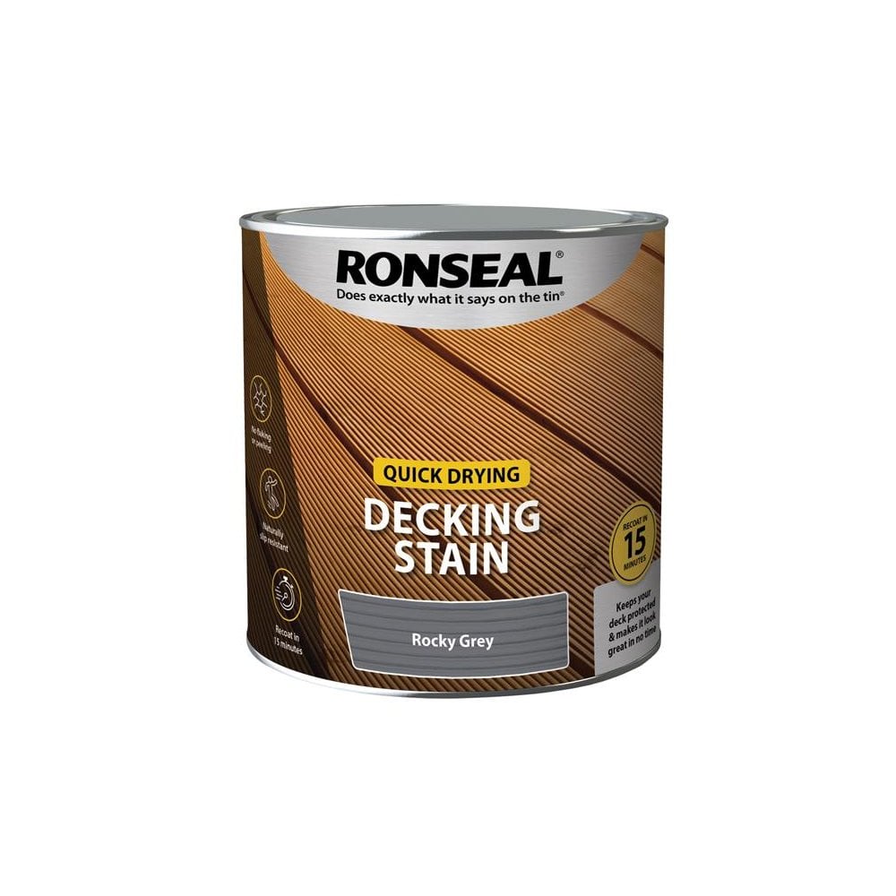 Ronseal Quick Drying Decking Stain Rocky Grey 2.5 litre
