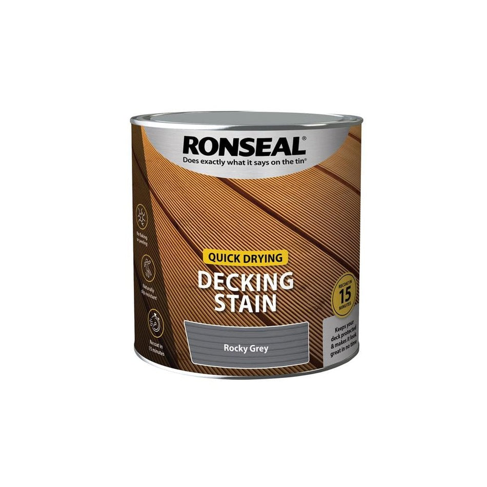 Ronseal Quick Drying Decking Stain Rocky Grey 2.5 litre