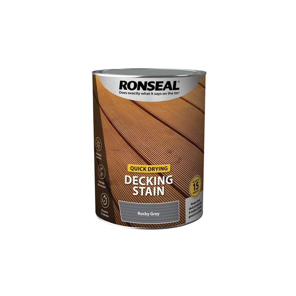 Ronseal Quick Drying Decking Stain Rocky Grey 5 litre
