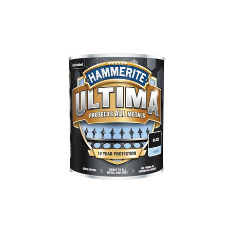 Hammerite Ultima Metal Paint Smooth Black 750ml