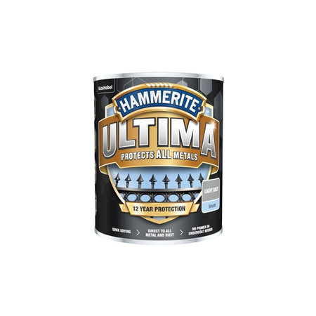 Hammerite Ultima Metal Paint Smooth Light Grey 750ml