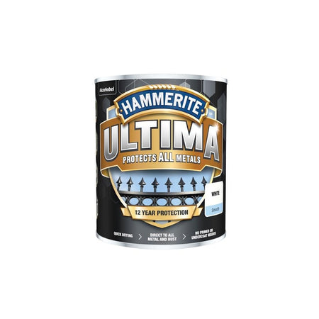 Hammerite Ultima Metal Paint Smooth White 750ml