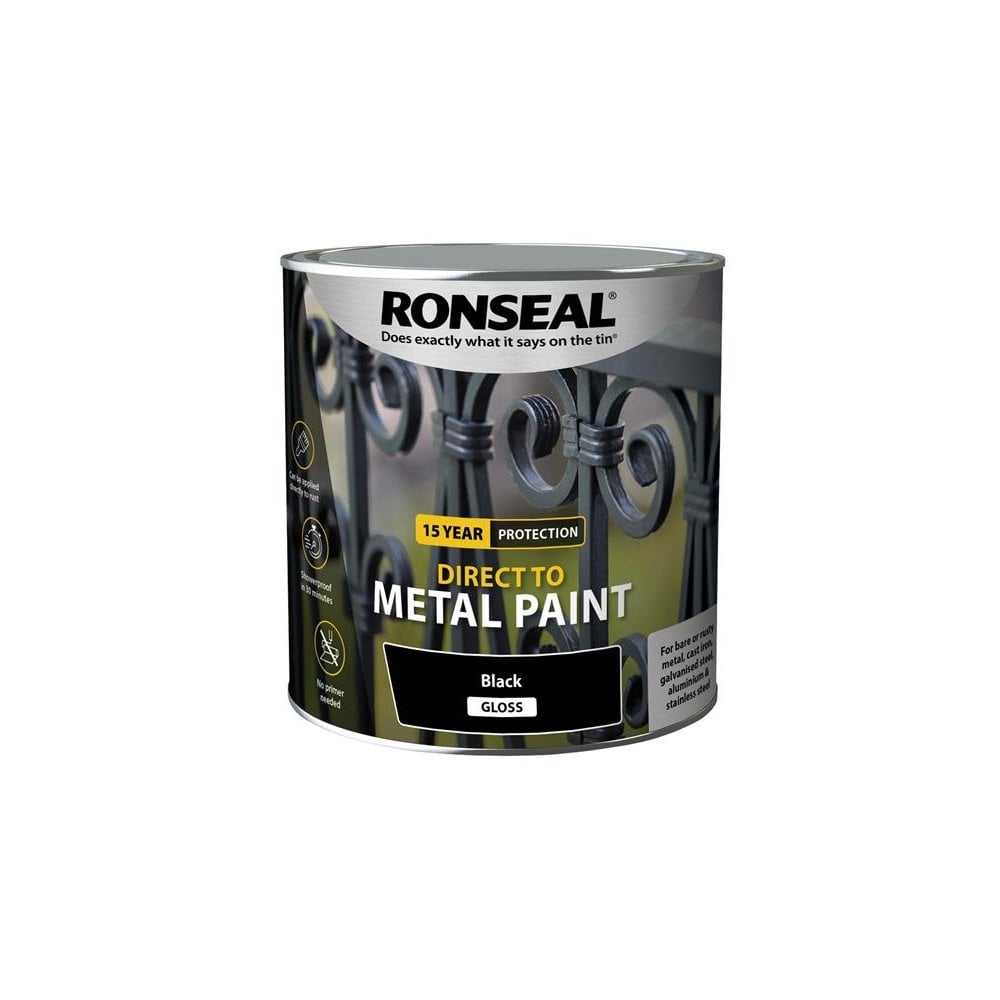 Ronseal Direct to Metal Paint Black Gloss 2.5 litre