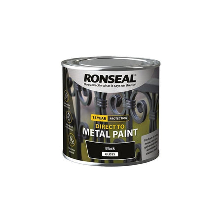 Ronseal Direct to Metal Paint Black Gloss 250ml